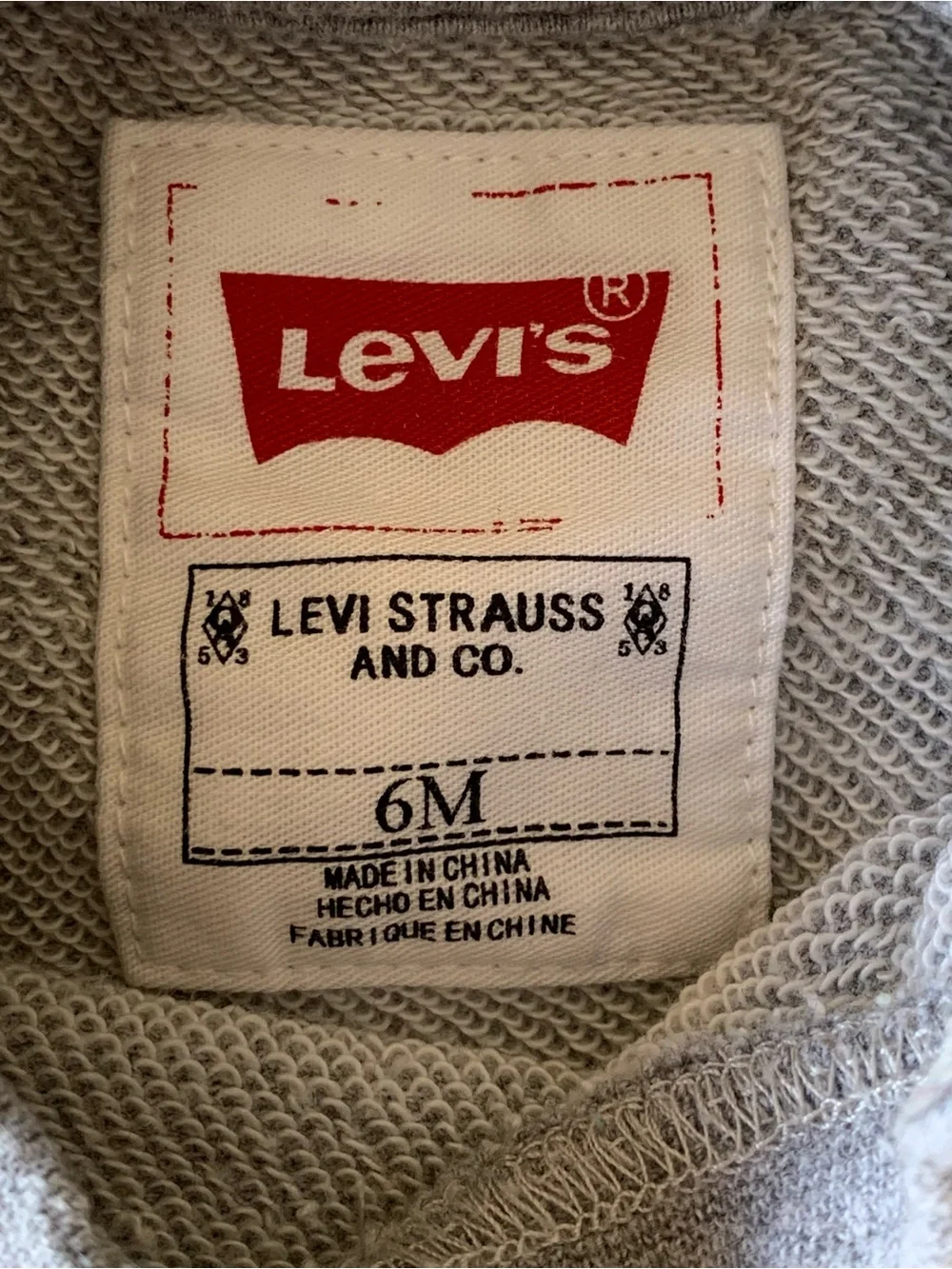 Levi's Faux Denim Overalls Printed Fleece Romper One-Piece Coverall - Size 6M